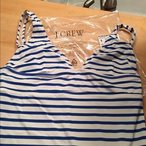 NEW. Blue and white stripe JCrew bathing suit.